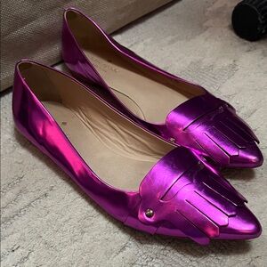 Kate spade ♠️ Metallic magenta Pink Loafers